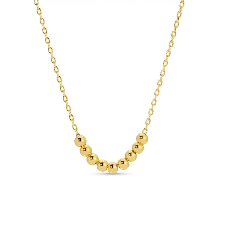 Simple Bead Necklace Gold