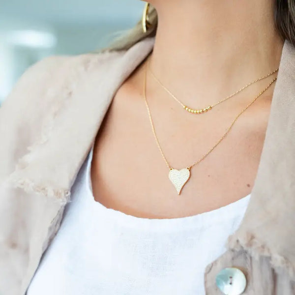 Simple Bead Necklace Gold