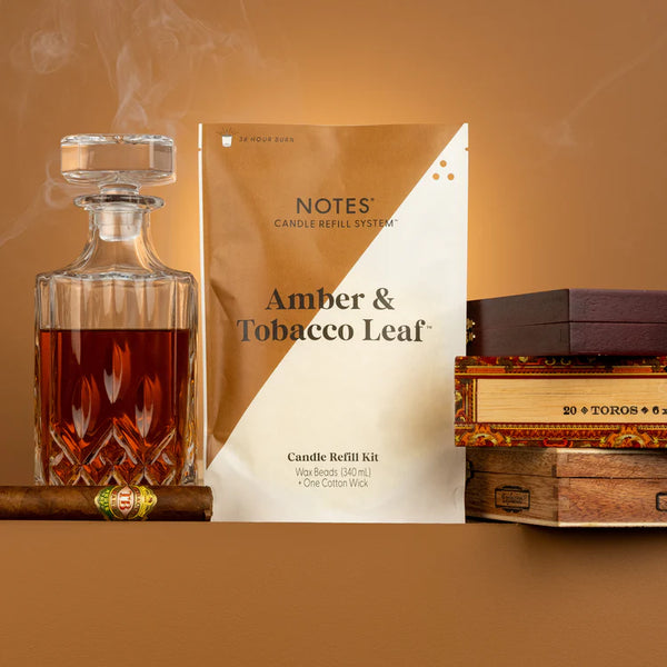 Notes Sustainable Candle Kit - Amber & Tobacco Leaf