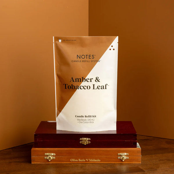 Notes Sustainable Candle Kit - Amber & Tobacco Leaf