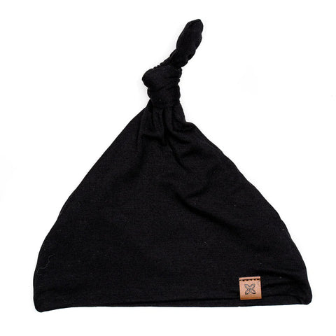 Baby Knit Knotted Hat Onyx