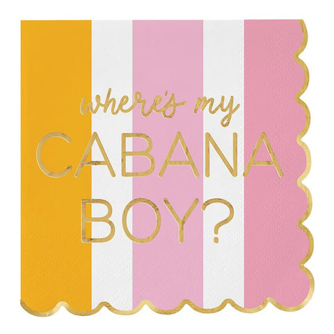 Where's My Cabana Boy? Cocktail Napkin