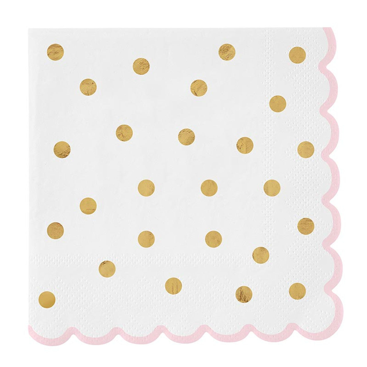 Gold Dot Foil Scalloped Napkins