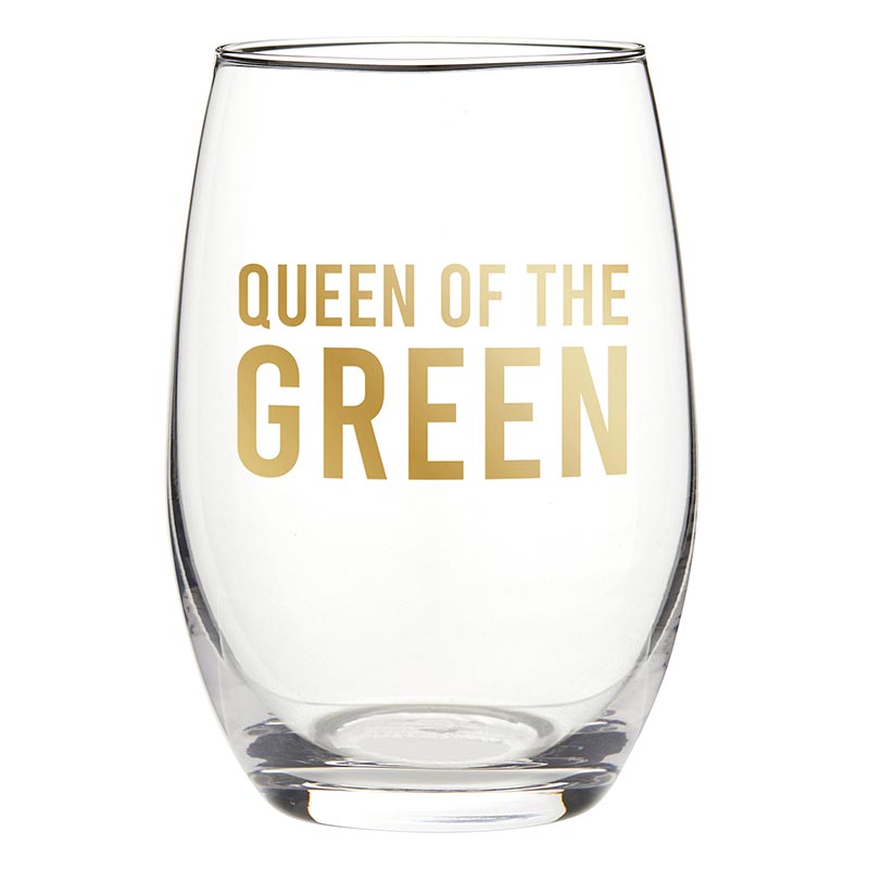 Queen Of The Green Wine Glass