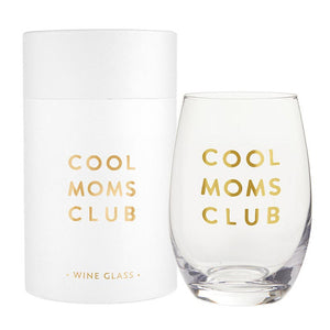 Cool Moms Club Stemless Wine Glass