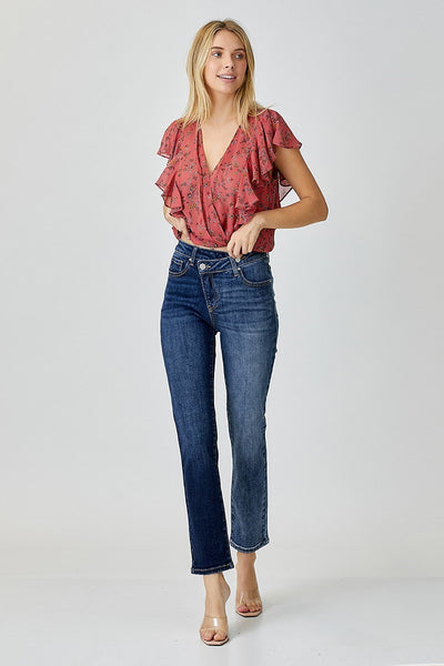 Risen Mid Rise Crossover Relaxed Skinny Jean