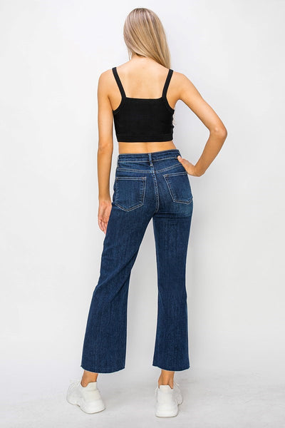 Risen Mid Rise Ankle Flare Jeans