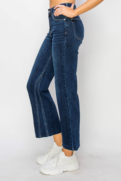 Risen Mid Rise Ankle Flare Jeans