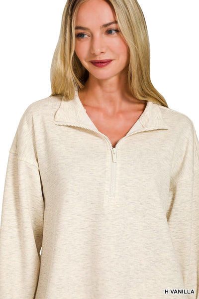 Scuba Half Zip & Jogger Set Heather Vanilla