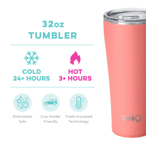 Swig 32 oz Tumbler Coral