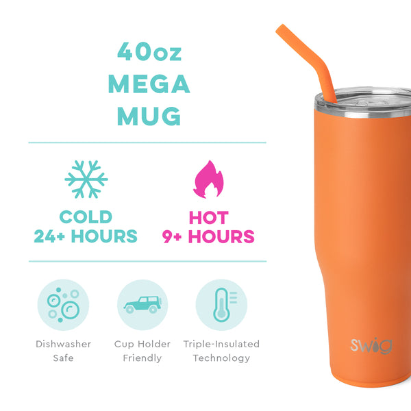 Swig 40 oz Mega Mug Matte Orange