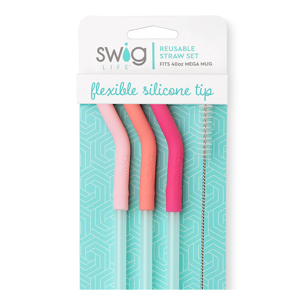 Swig 40 oz Mega Mug Straw Set Pink