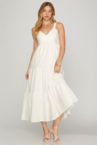 Jillian Pintuck Maxi Dress