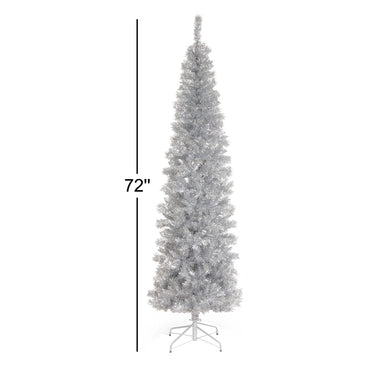 Silver Tinsel Tree 72"