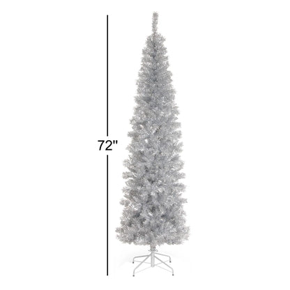 Silver Tinsel Tree 72"