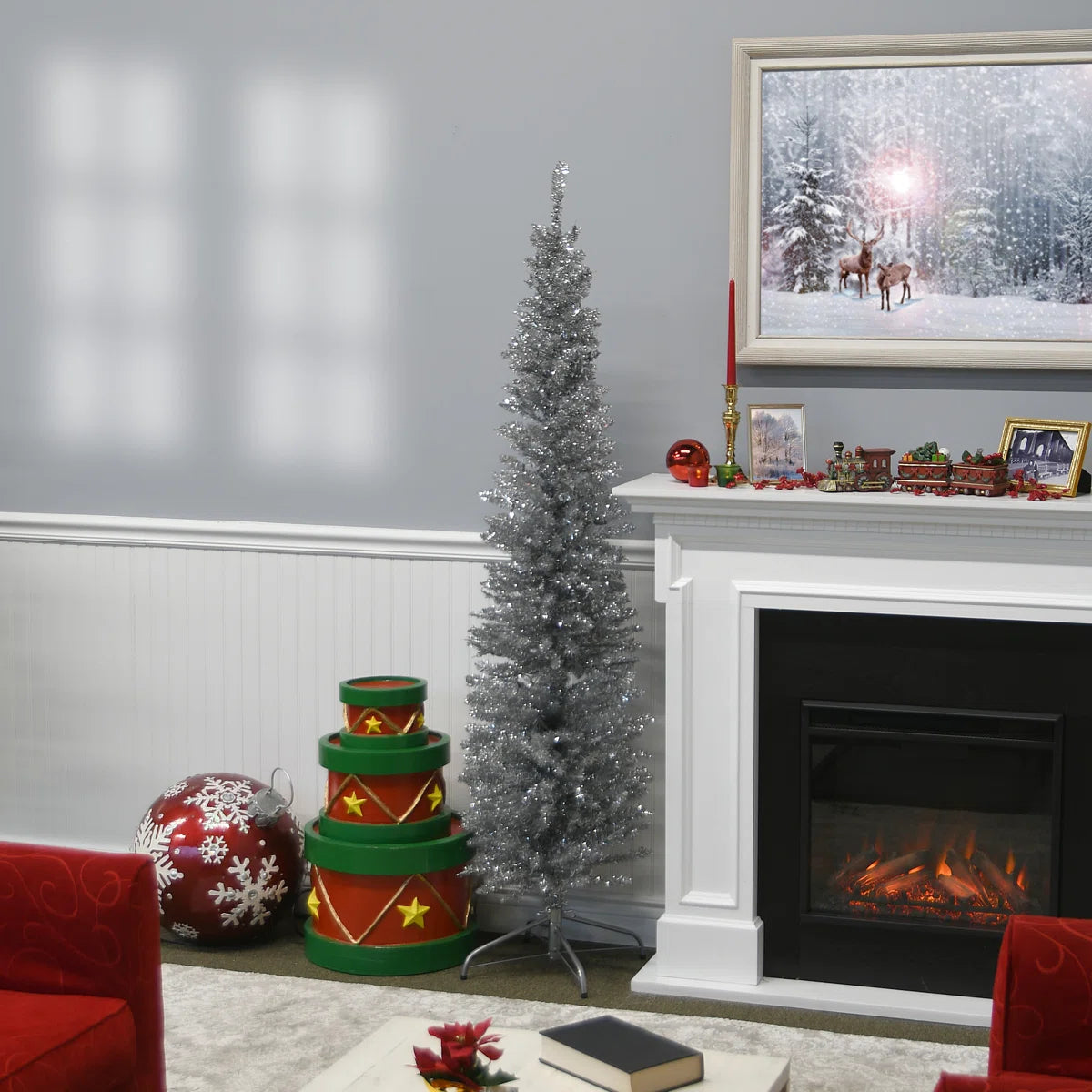 Silver Tinsel Tree 72"