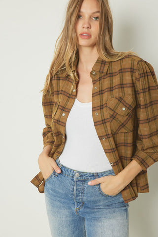 Rey Rust & Camel Plaid Flannel