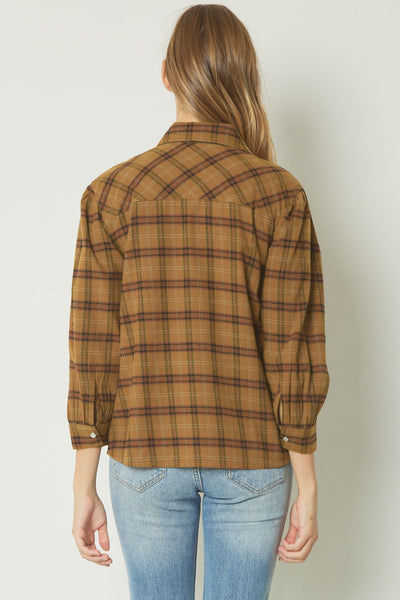 Rey Rust & Camel Plaid Flannel
