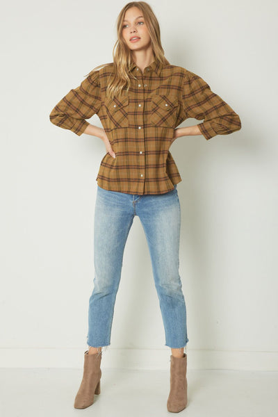 Rey Rust & Camel Plaid Flannel