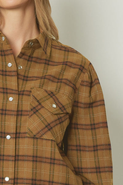 Rey Rust & Camel Plaid Flannel