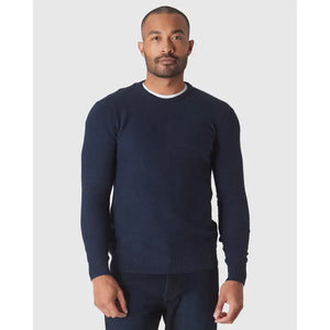 Crew Neck Pique Sweater Navy