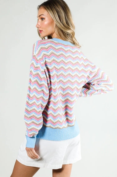 Long Sleeve Multi Color Sweater