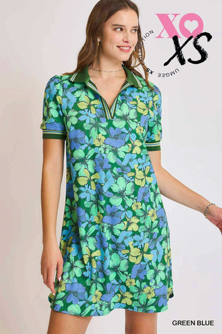 Kendra Floral Polo Dress Green