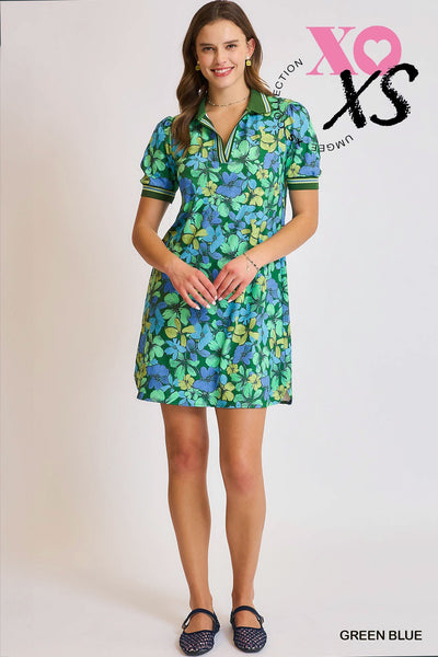 Kendra Floral Polo Dress Green