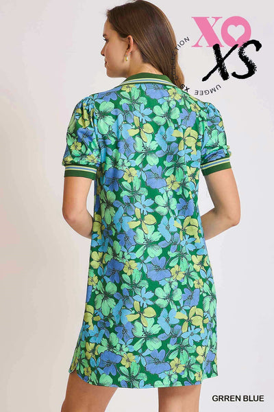 Kendra Floral Polo Dress Green