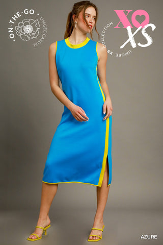 Faye Sporty Midi Dress Azure