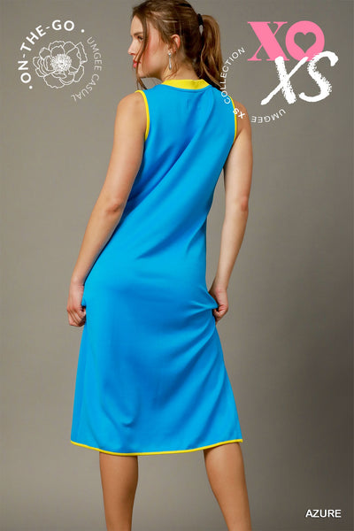 Faye Sporty Midi Dress Azure