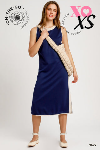 Faye Sporty Midi Dress Navy