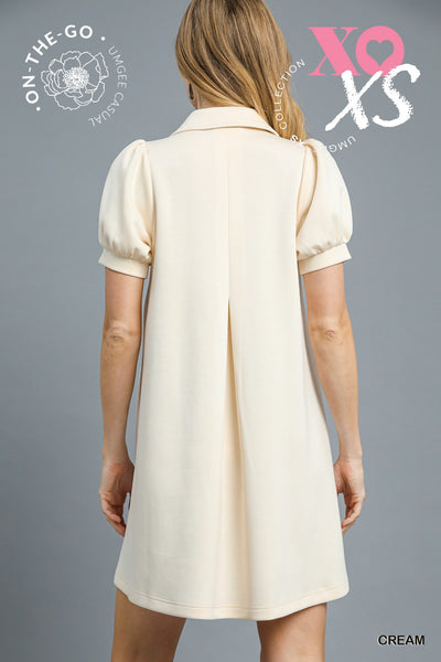 Maren Puff Sleeve Midi Dress Cream