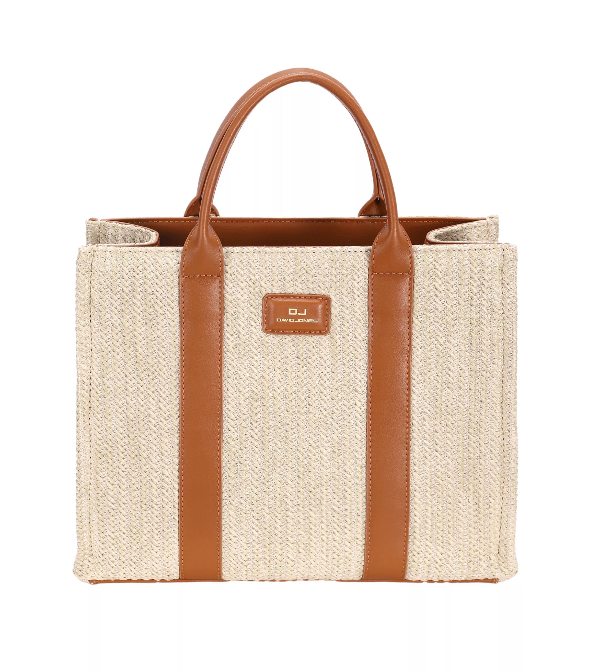 David Jones Square Woven Tote Handbag | Boutique Women's Tote Bag