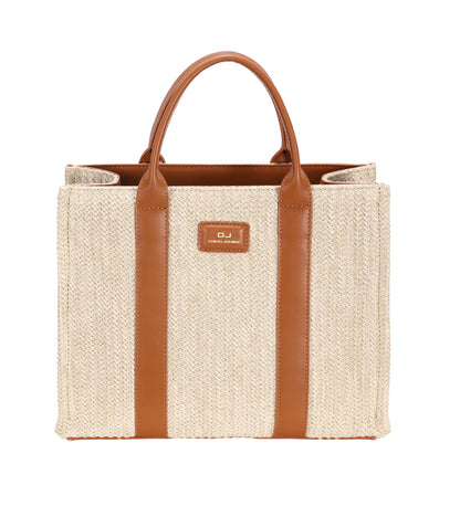 David Jones Square Woven Tote Handbag | Boutique Women's Tote Bag