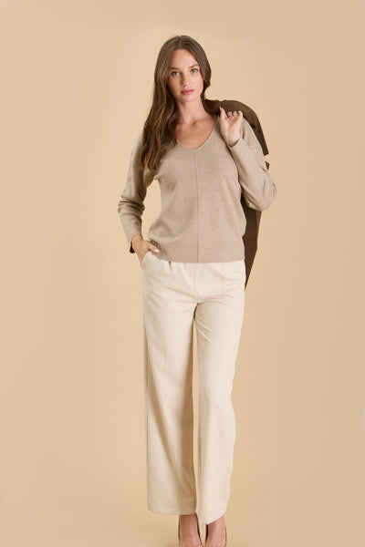 Relaxed Fit V-neck Sweater Mocha