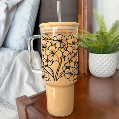 40 oz Glass Tumbler Violet
