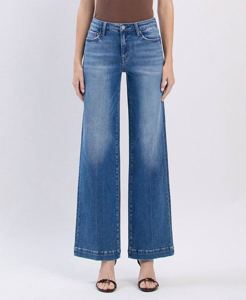 Flying Monkey High Rise Trouser Hem Jeans F5990