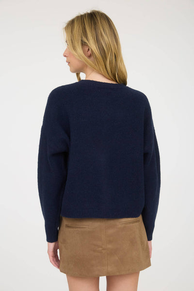 Navy Western Knit Cardigan