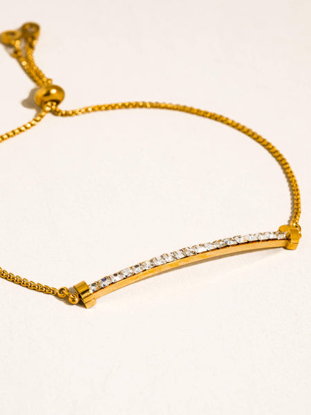 Montessa 18K Gold CZ Bar Bracelet