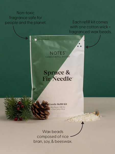 Notes Sustainable Candle Kit - Spruce & Fir Needle