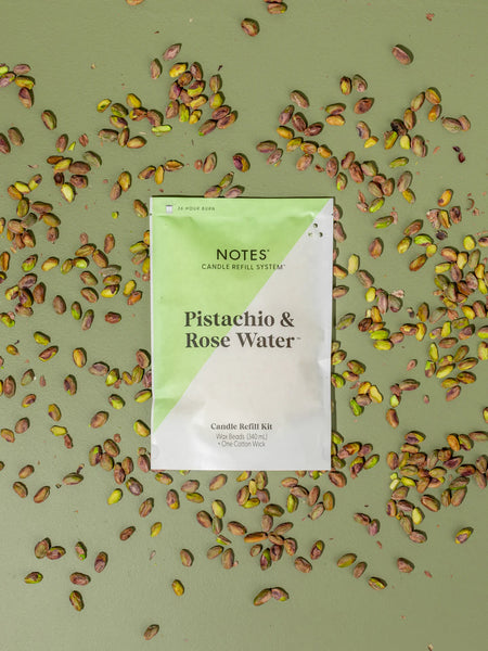 Notes Sustainable Candle Kit - Pistachio & Rose Water