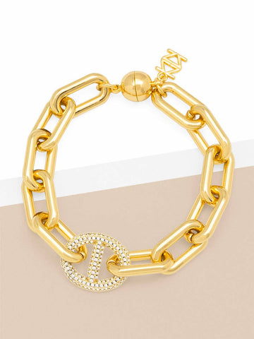 Pavé Mariner Link Charm Bracelet