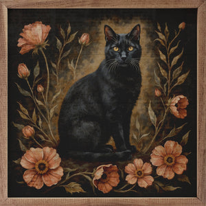 Floral Autumn Cat 8x8