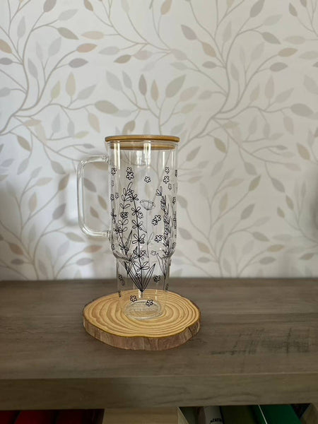 40oz Glass Tumbler Wildflowers