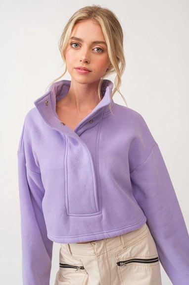 Freya Oversized Crop Sweatshirt Lavender