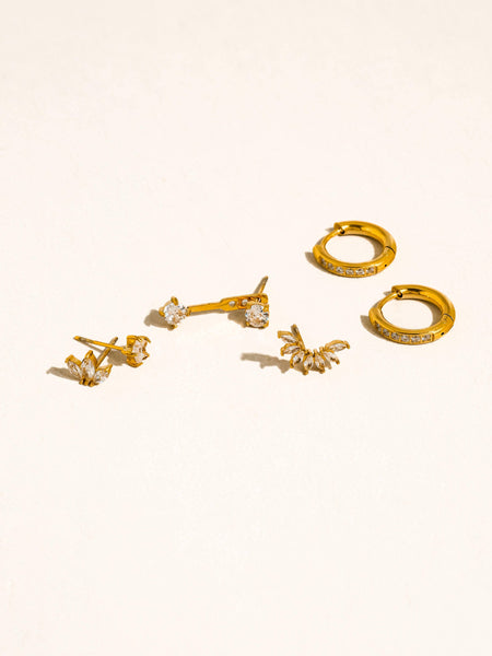 Novaé 18K Gold CZ Earring Set