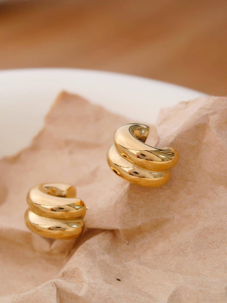 Emma Gold Double C-Hoop Earrings