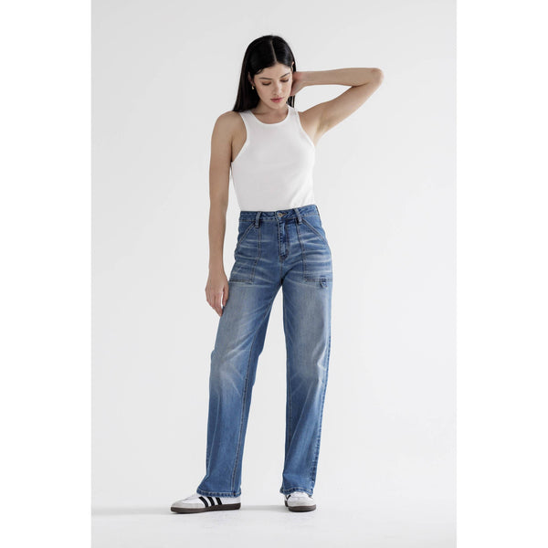 Mica Super High Utility Straight Leg Jeans