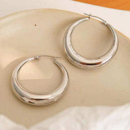 Galene Large Hoop Earrings — Non-Tarnish, Silver & Gold
